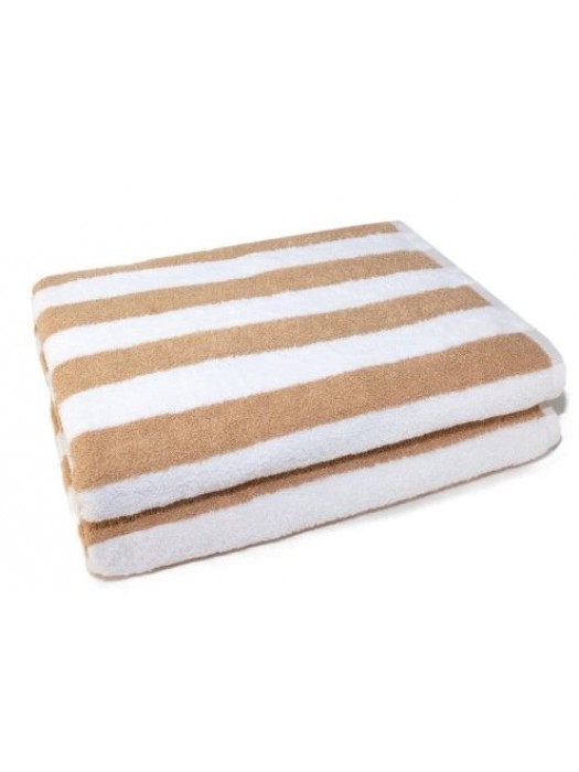 Pool Towel Beige Stripes Size 80X180cm